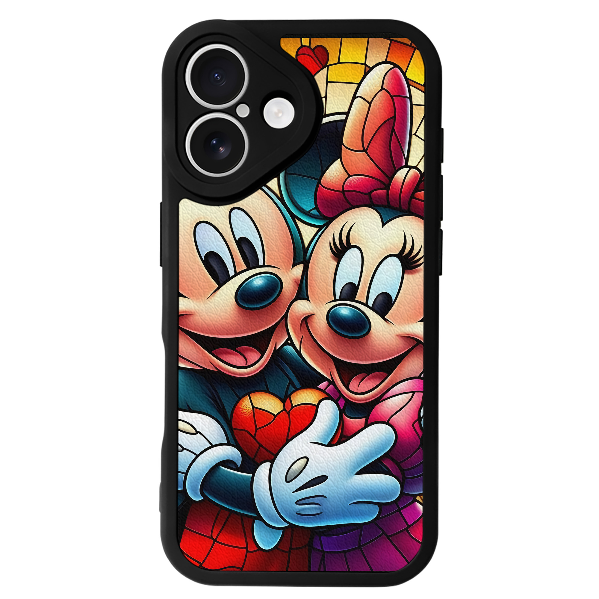 （画像用） ミッキーマウス Mickey Mouse 【iPhone 16シリーズ対応】シリコンスマホケース（レザー調） 材質：シリコン